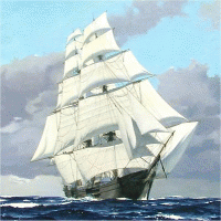 The clipper ship is a symbol of the maritime tradition of the Las Angeles area.